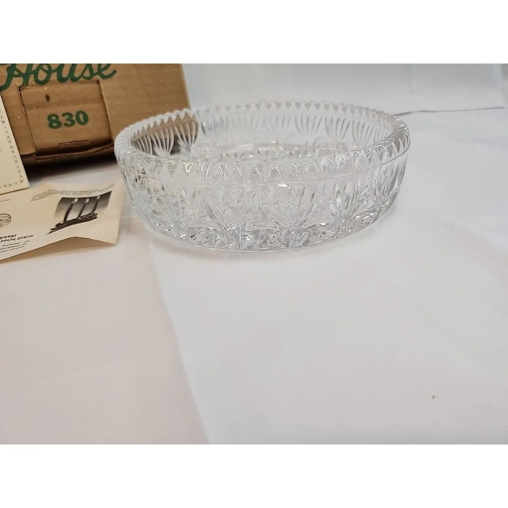 VTG Princess House 24% Full Lead Crystal 3 Lite Taper Candle Holder W/ 6 Candles